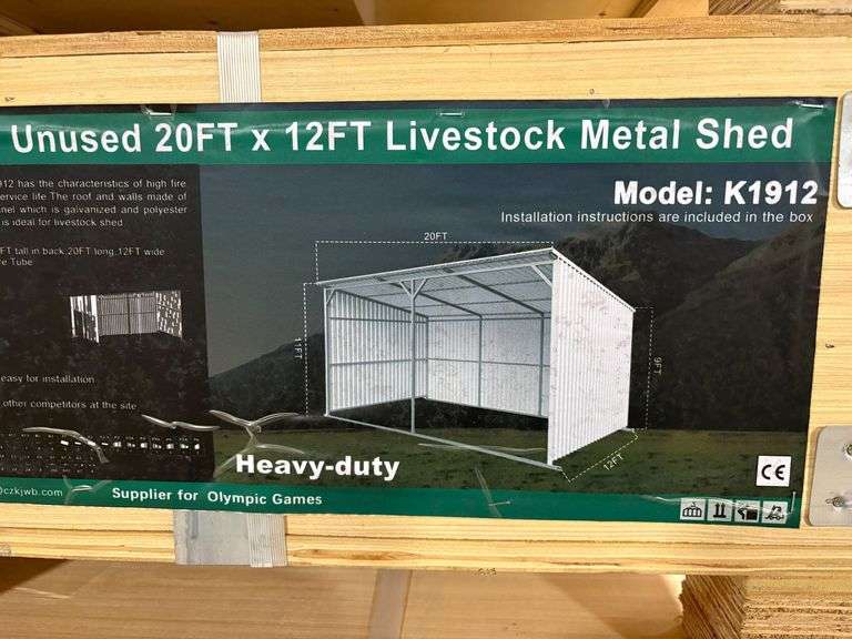K1912 20' x 12' Livestock Metal Shed Kit image