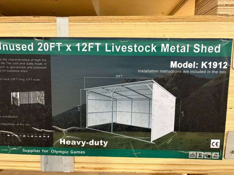 K1912 20' x 12' Livestock Metal Shed Kit image