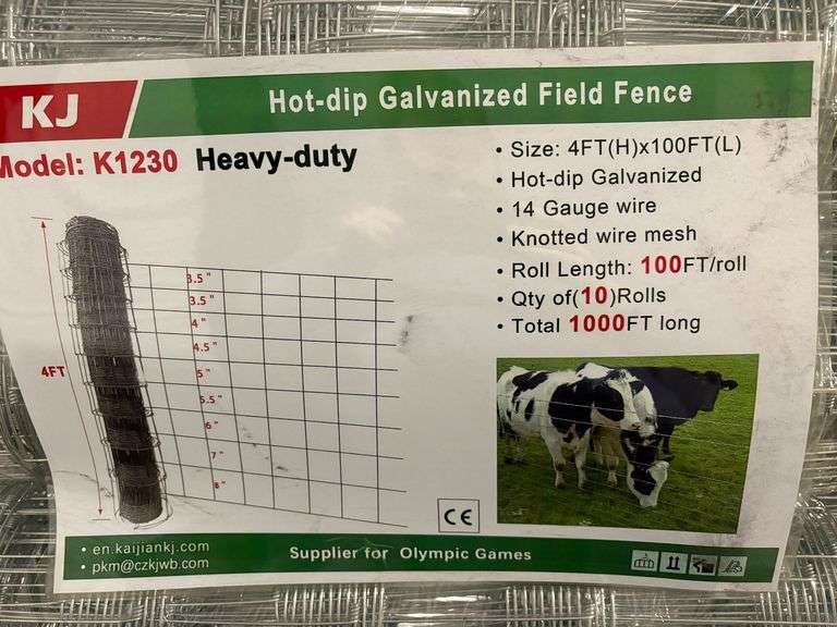 10 Rolls 4' x 100' Hot-Dipped Galvanized Field fence image