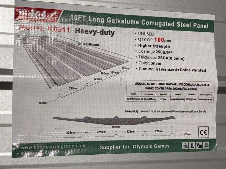 100pcs 10' Long Galvalume Corrugated Steel Panels image