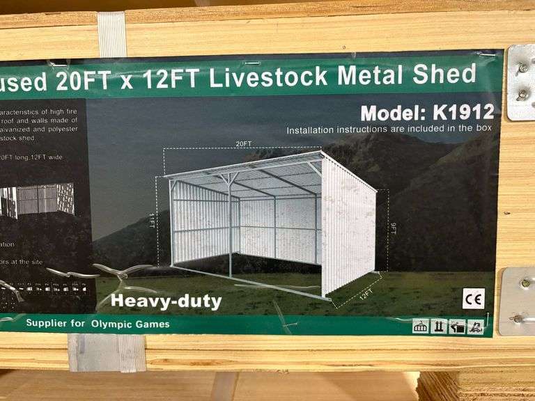 K1912 20' x 12' Livestock Metal Shed Kit image