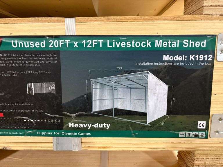 K1912 20' x 12' Livestock Metal Shed Kit image