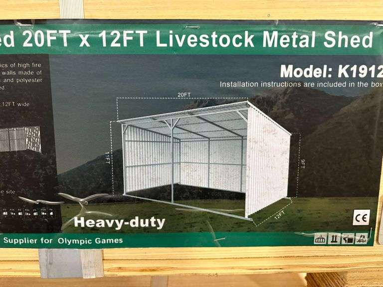 K1912 20' x 12' Livestock Metal Shed Kit image