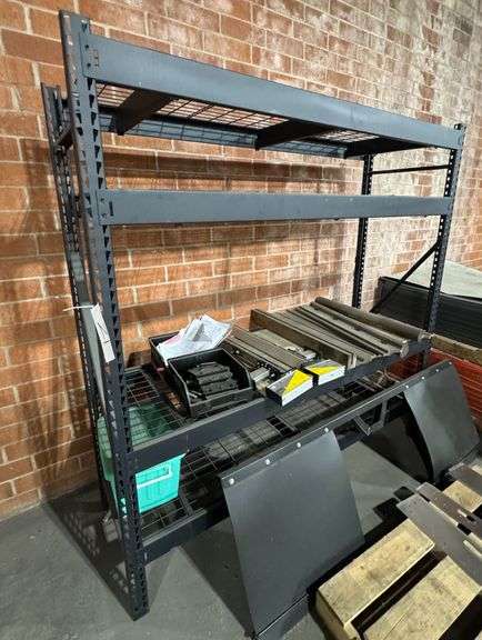 Warehouse Racking Section with 8 Beams and 4 Uprights | Wire  Decking | Black image