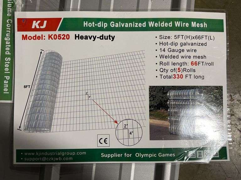 5 Rolls 5' x 66' Hot-Dipped Galvanized Mesh image