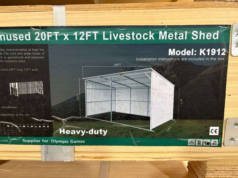 K1912 20' x 12' Livestock Metal Shed Kit image