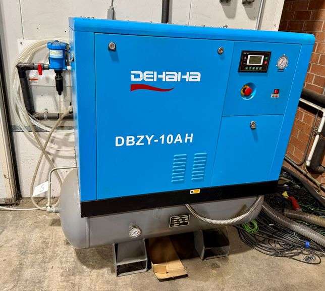 Rotary Screw Air Compressor with 132-Gallon Horizontal Air Tank by Dehaha (Model DBZY-10AH) image