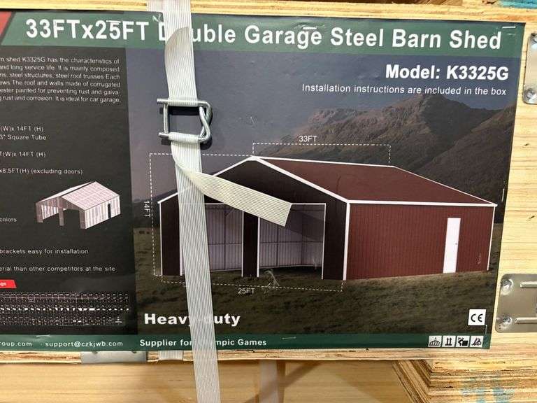 K3325G 33' x 25'  Double Garage Steel Barn Shed Kit image