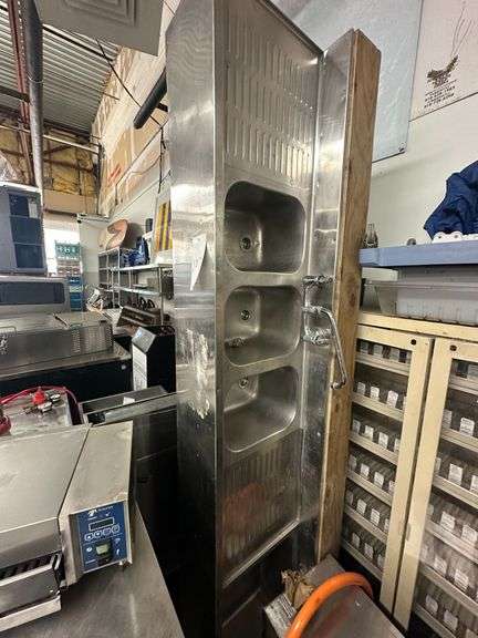 Stainless Steel Three Sink Washing Station image