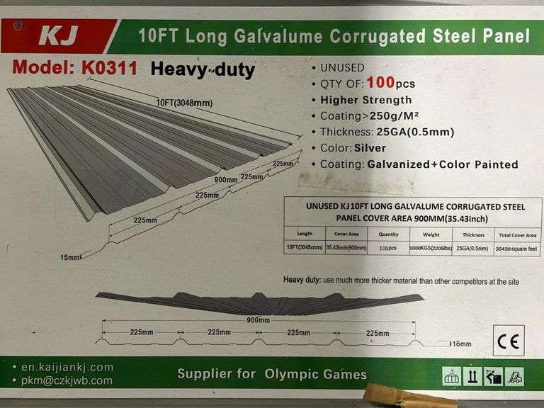 100pcs 10' Long Galvalume Corrugated Steel Panels image