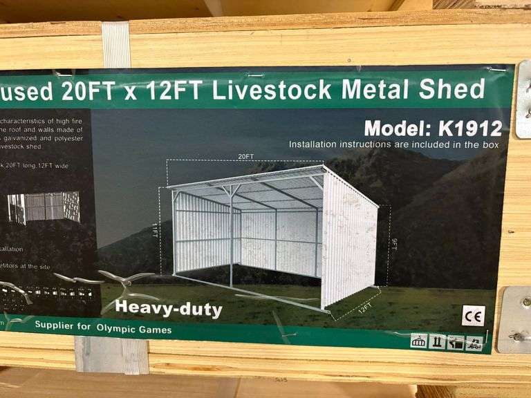 K1912 20' x 12' Livestock Metal Shed Kit image