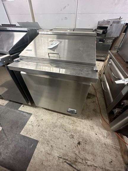 Entree Stainless Steel Prep Table w/Refrigerator Storage image