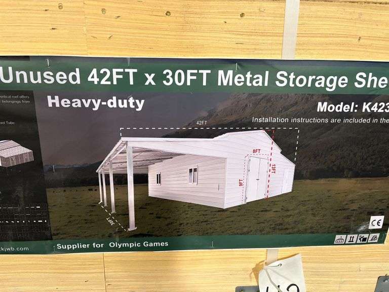K4230T 42' x 30' Metal Storage Shed Kit image