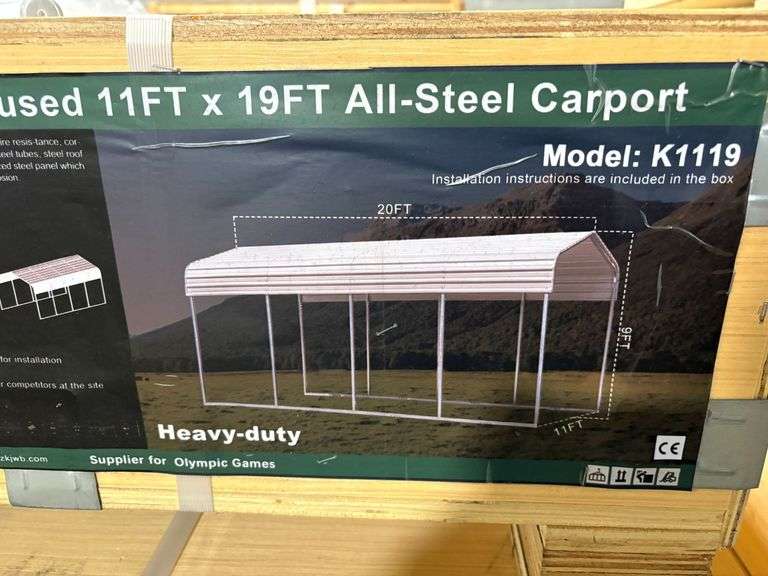 K1119 11' x 19' Single Steel Carport Kit image