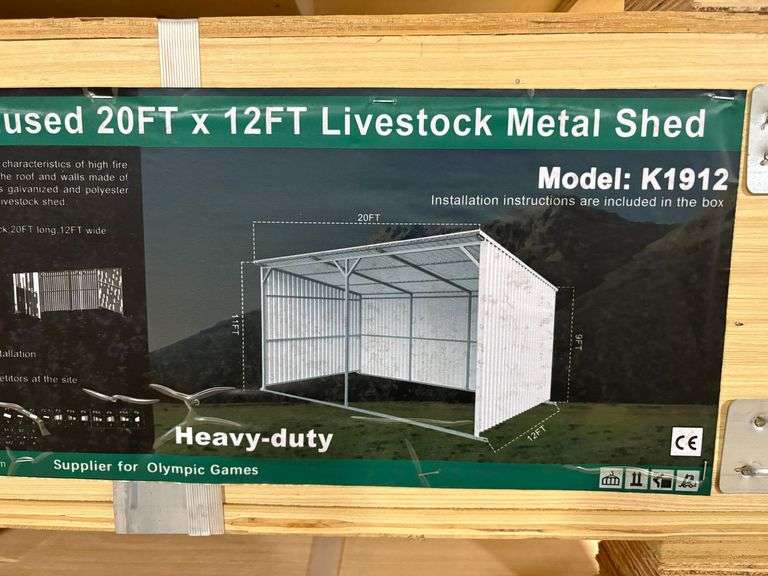 K1912 20' x 12' Livestock Metal Shed Kit image