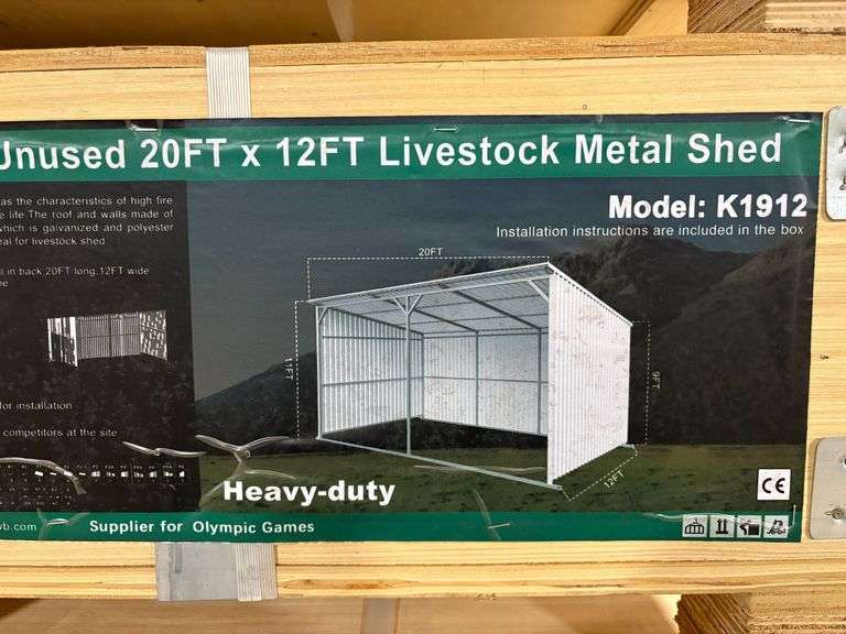 K1912 20' x 12' Livestock Metal Shed Kit image