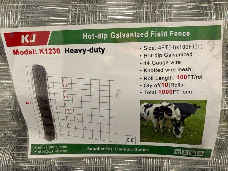 10 Rolls 4' x 100' Hot-Dipped Galvanized Field fence image