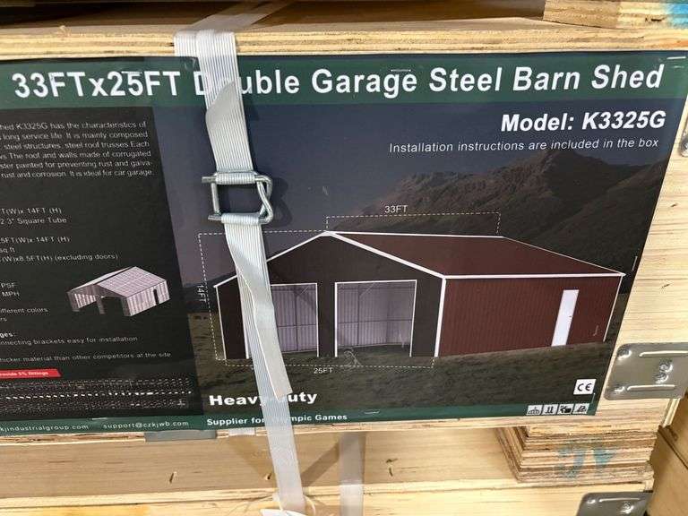 K3325G 33' x 25'  Double Garage Steel Barn Shed Kit image