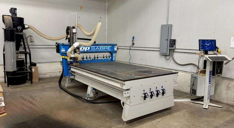 5′ × 8′ CNC Production Router by ShopSabre (Model Pro 408) with Control Station and Oneida Dust Collection, 2022 image