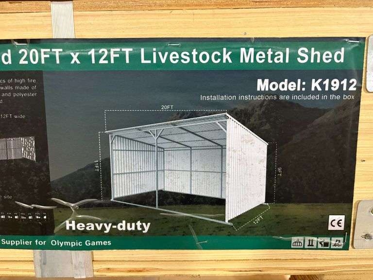 K1912 20' x 12' Livestock Metal Shed Kit image