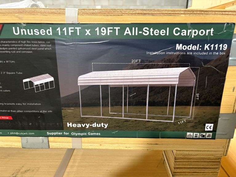 K1119 11' x 19' Single Steel Carport Kit image