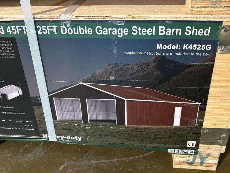 K4525G 45' x 25' Double Garage Steel Barn Shed Kit image