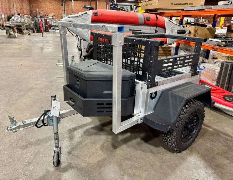 USHI Single-Axle Utility Trailer with Aluminum Frame and Off-Road Tires image