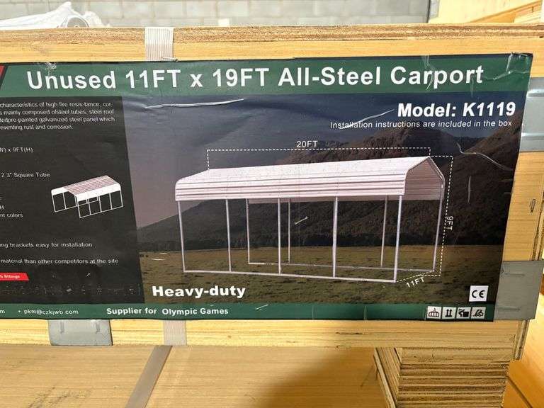 K1119 11' x 19' Single Steel Carport Kit image