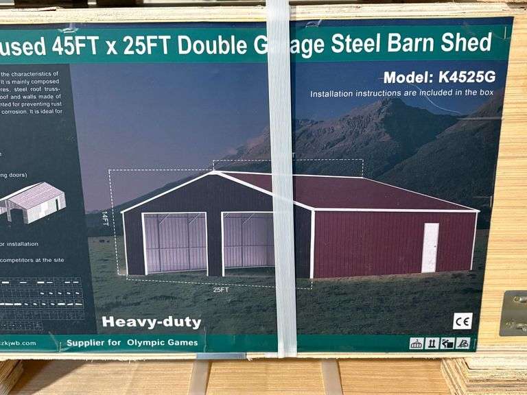 K4525G 45' x 25' Double Garage Steel Barn Shed Kit image