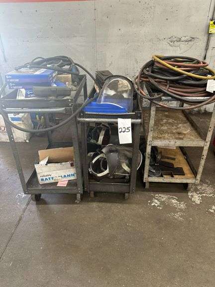 (3x) Metal Carts and Welding Contents