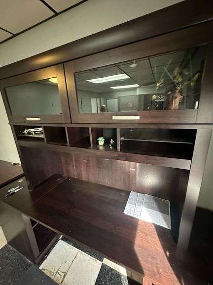 Wood Desk and Credenza