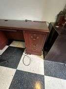 Wood Desk and Credenza