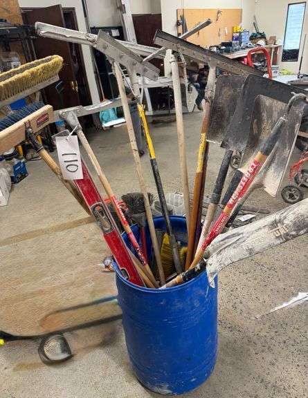 Grouping of Shovels, Shop Brooks Sqeegees and More