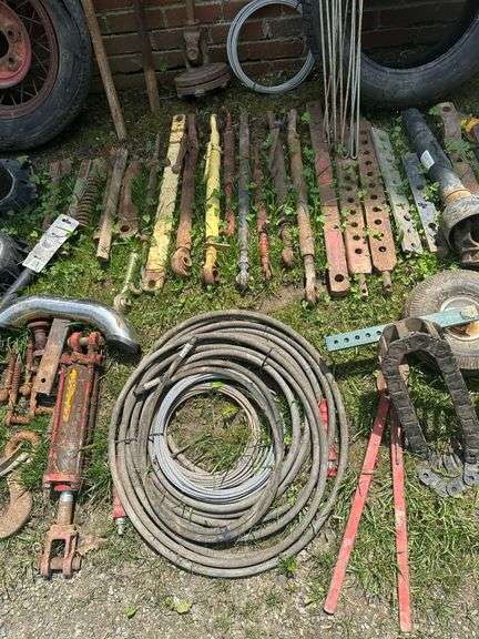 Lot of Agricultural Drawbars, PTO Shafts, & Manual Lift Links