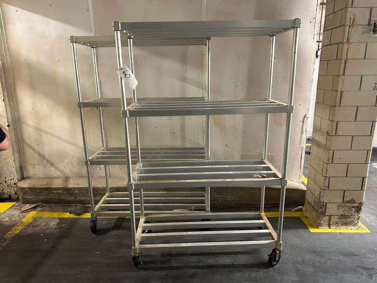 2 x Aluminum Rolling Racks 6 ft H