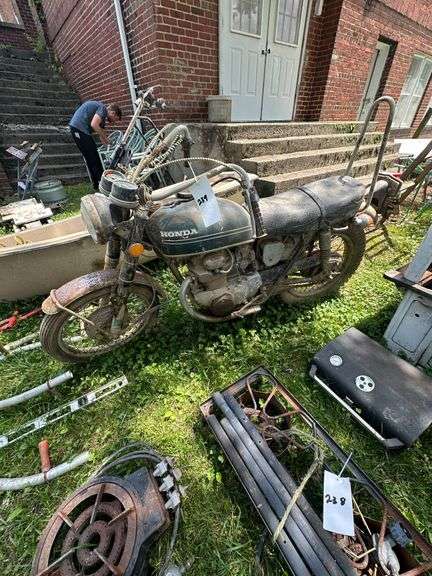 Antique 1970's Model Honda CB350 Motorcycle