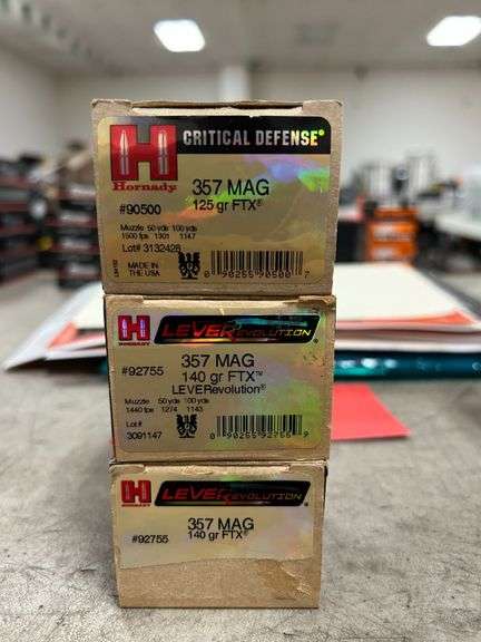 Three boxes of Hornady 357 magnum