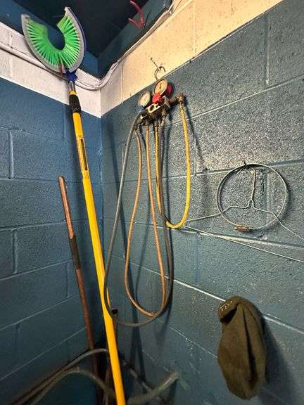 Wire Shop Rack w/ Contents & Wall Peg Storage Contents