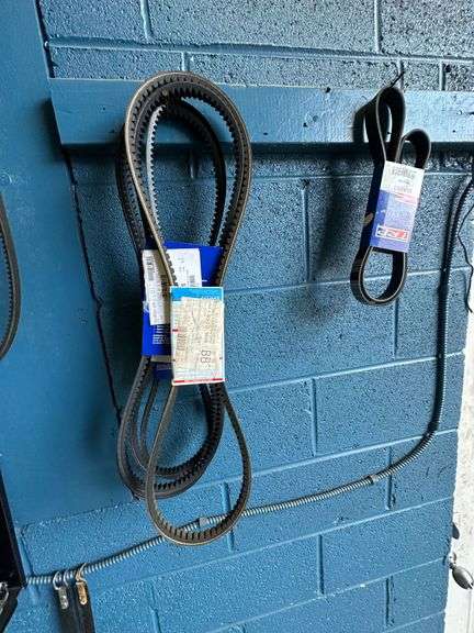 Large Lot of Assorted V-Belts & Hose Clamps