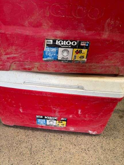 Grouping of Three IGLOO Coolers