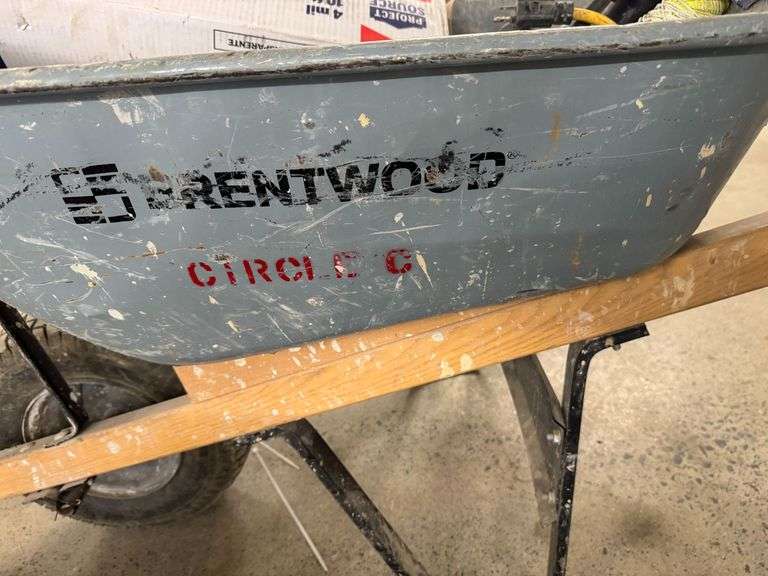Brentwood Wheelbarrow With Tools, Cords, Filters, & Plastic Sheeting
