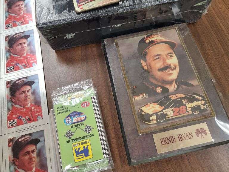 Nascar Collectible Cards and Ernie Irvan Plaque