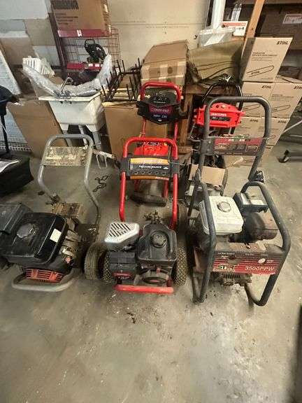 Lot of 5 Assorted Brand Pressure Washers for Parts