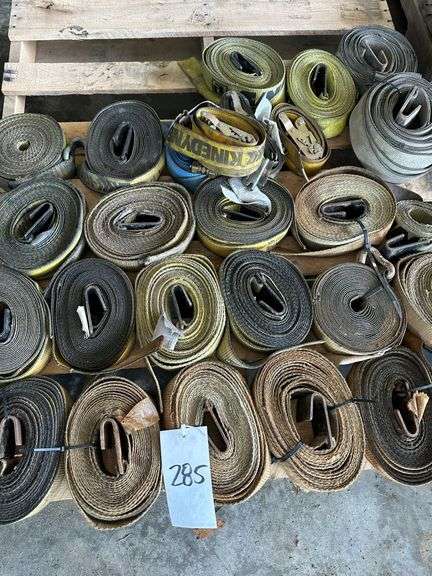 Lot of Rolled Heavy Duty Tie Down/Tow Straps