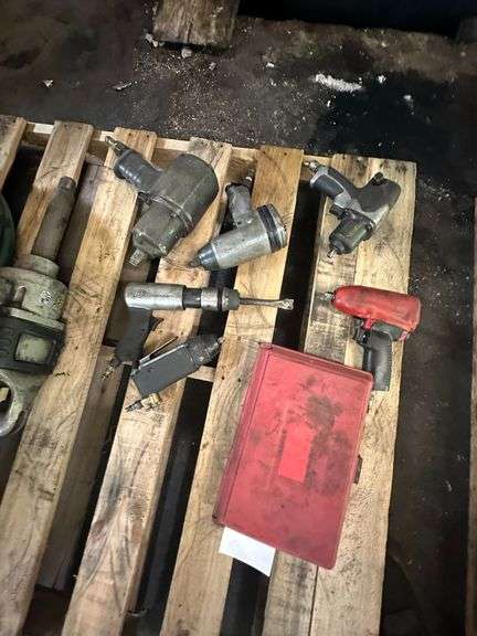 Lot of Assorted Air Drive Mechanics Tools & Air Compressor Hoses