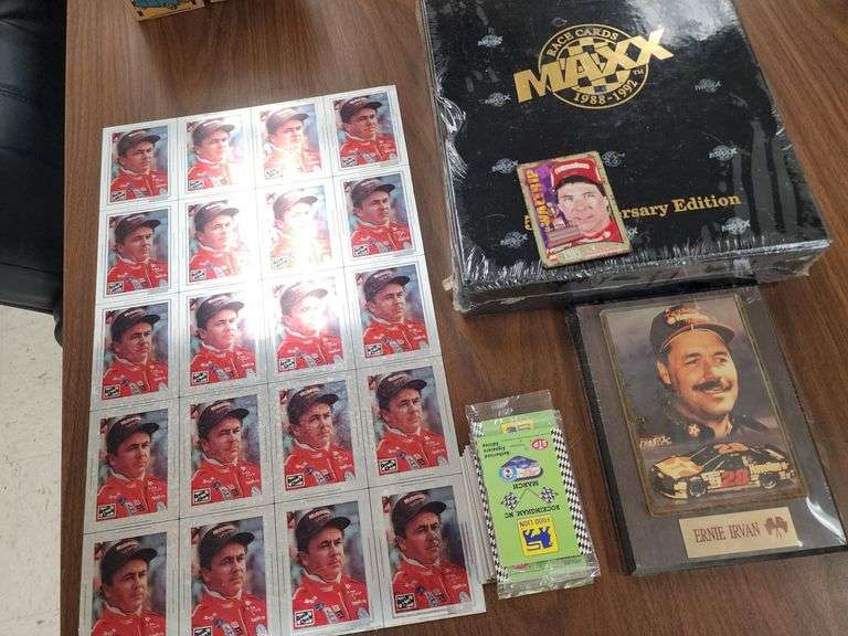 Nascar Collectible Cards and Ernie Irvan Plaque