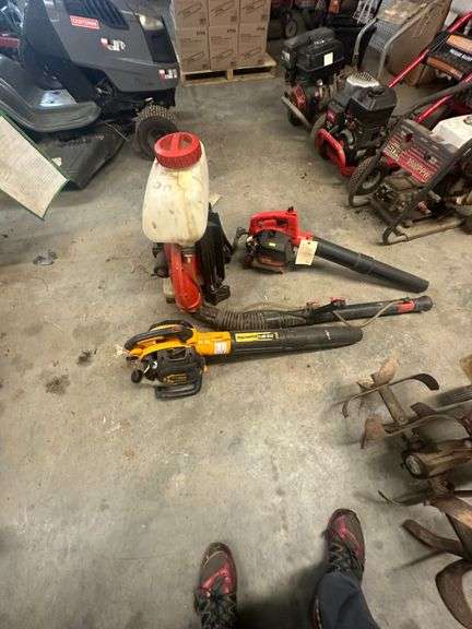 Lot of 2 Leaf Blowers & 1 Gas Powered Backpack Sprayer