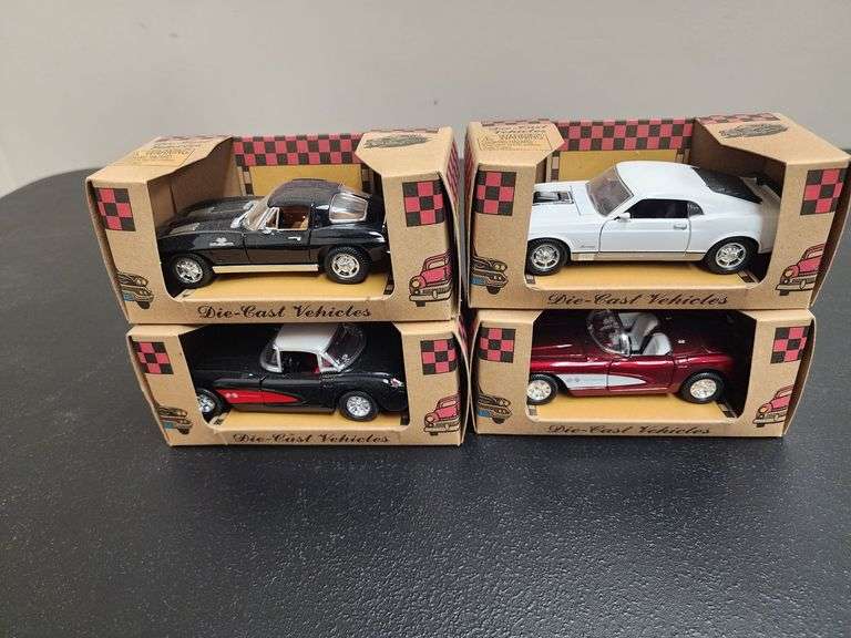 (4) Die Cast Classic Cars