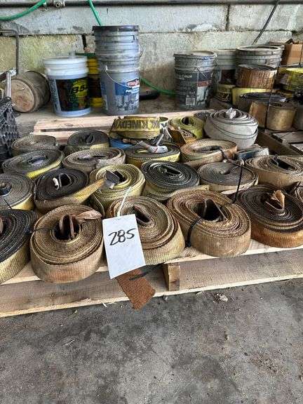 Lot of Rolled Heavy Duty Tie Down/Tow Straps