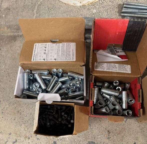 LARGE HARDWARE LOT: ANCHORS, STUDS, PLATES, MOUNTS